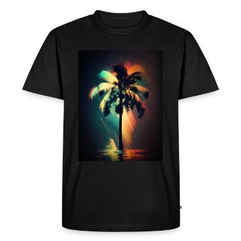 Palmier coloré - T-shirt Premium bio Homme - noir - Devant - Nico (187cm)