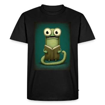 Chemise de rat de bibliothèque mignonne - T-shirt Premium bio Homme - noir - Devant - Nico (187cm)