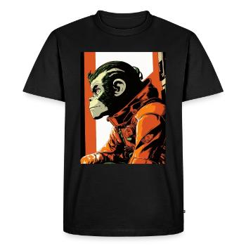 Singe Astronaute Pop Art - T-shirt Premium bio Homme - noir - Devant - Nico (187cm)