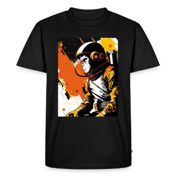 Singe astronaute - T-shirt Premium bio Homme - noir - Devant - Nico (187cm)