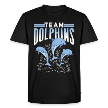 Team Dolphins Dolphin Dolphin Lovers Dolphin - T-shirt Premium bio Homme - noir - Devant - Nico (187cm)