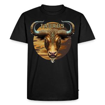Taurus Astronomy Venus Planet Bull Zodiac Sign - Men's Premium Organic T-Shirt - black - Front - Nico (187cm)