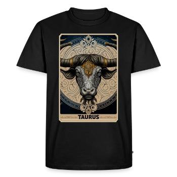 Taurus Astrology Starsign Zodiac Tarot Card Witch - Men's Premium Organic T-Shirt - black - Front - Nico (187cm)