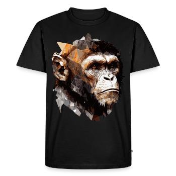 Geometric Monkey Head Abstract Polygonal Wild Anim - Men's Premium Organic T-Shirt - black - Front - Nico (187cm)
