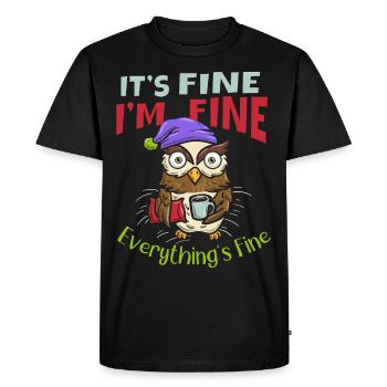 est bon je suis tout chouette de café - T-shirt Premium bio Homme - noir - Devant - Nico (187cm)