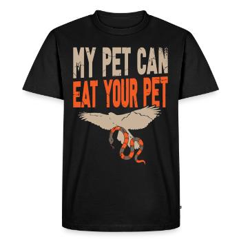 Mon animal peut manger votre animal de compagnie Falcon - T-shirt Premium bio Homme - noir - Devant - Nico (187cm)