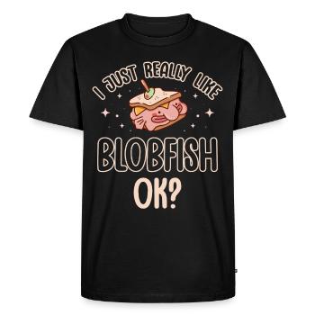 Blobfish Lover Poisson d’eau profonde Animal laid - T-shirt Premium bio Homme - noir - Devant - Nico (187cm)