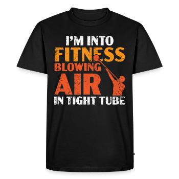 Je fais souffler de l’air de fitness dans un tube étroit - T-shirt Premium bio Homme - noir - Devant - Nico (187cm)