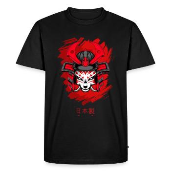 Kitsun Vaporwave Japanese Kami Vaporwave Kitsune - Men's Premium Organic T-Shirt - black - Front - Nico (187cm)