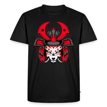 Kitsun Vaporwave Japanese Kami Vaporwave Kitsune - Men's Premium Organic T-Shirt - black - Front - Nico (187cm)