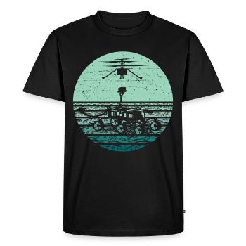 Planet Stars Moon Galaxy - Men's Premium Organic T-Shirt - black - Front - Nico (187cm)