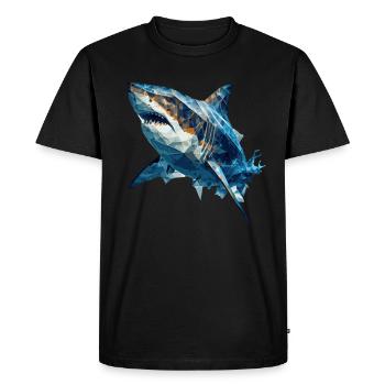 Géométrique Tête de Requin Polygonale abstraite - T-shirt Premium bio Homme - noir - Devant - Nico (187cm)