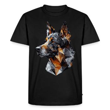 Géométrique Berger Allemand Ped Chien Abstrait Polygone - T-shirt Premium bio Homme - noir - Devant - Nico (187cm)