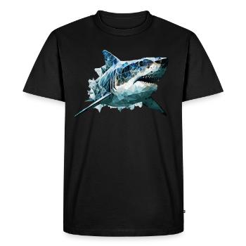 Géométrique Tête de Requin Polygonale abstraite - T-shirt Premium bio Homme - noir - Devant - Nico (187cm)