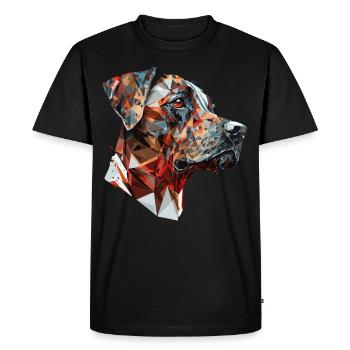 Geometric Labrador Head Abstract Polygonal Pet Dog - Men's Premium Organic T-Shirt - black - Front - Nico (187cm)