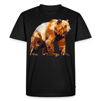 Geometric Bear Head Abstract Polygonal Wild Animal - Men's Premium Organic T-Shirt - black - Front - Nico (187cm)