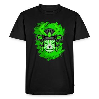 Kitsun Vaporwave Japanese Kami Vaporwave Kitsune - Men's Premium Organic T-Shirt - black - Front - Nico (187cm)