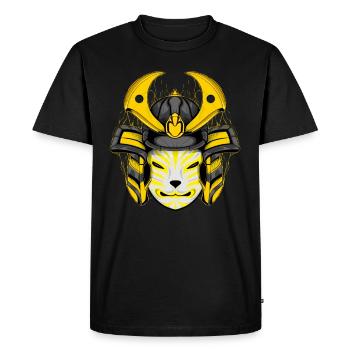 Kitsun Vaporwave Japanese Kami Vaporwave Kitsune - Men's Premium Organic T-Shirt - black - Front - Nico (187cm)