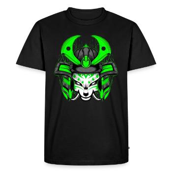 Kitsun Vaporwave Japanese Kami Vaporwave Kitsune - Men's Premium Organic T-Shirt - black - Front - Nico (187cm)