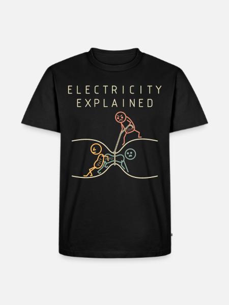 Electricity explains physics - Men's Premium Organic T-Shirt - black