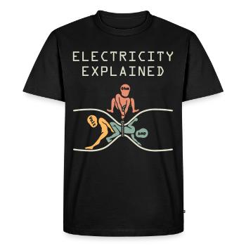 Ingénieur électricien amoureux - T-shirt Premium bio Homme - noir - Devant - Nico (187cm)