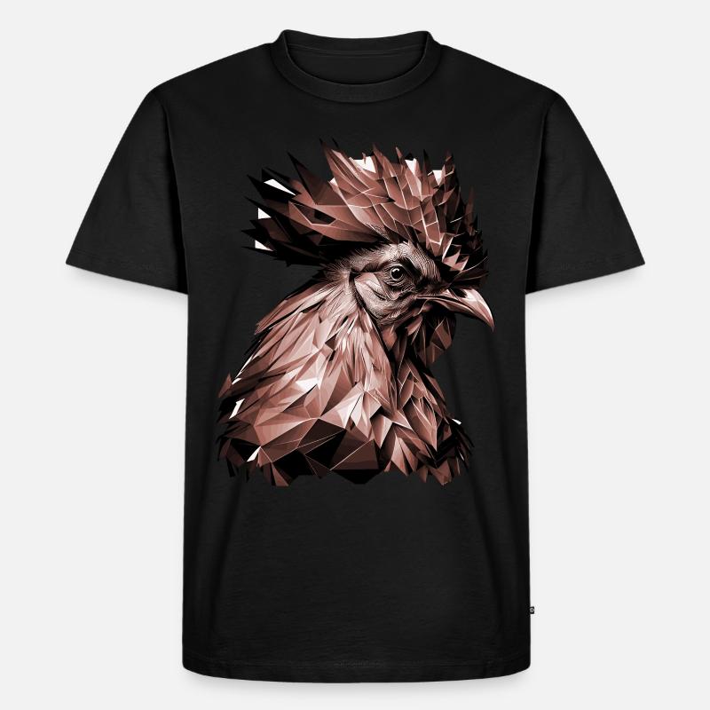 Geometric Chicken Head Abstract Polygonal - Männer Premium Bio T-Shirt - Schwarz