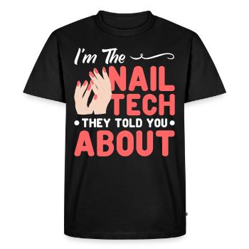 Vernis à ongles Nail Design Manucure Nail Studio Nails - T-shirt Premium bio Homme - noir - Devant - Nico (187cm)