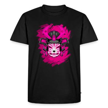 Kitsun Vaporwave Japanese Kami Vaporwave Kitsune - Men's Premium Organic T-Shirt - black - Front - Nico (187cm)
