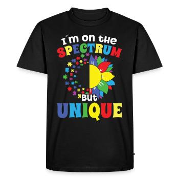 Autismus On Spectrum But Unique Autism Awareness - Men's Premium Organic T-Shirt - black - Front - Nico (187cm)