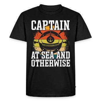 Capitaine Capitaine En Mer Et Autrement Bateau De Navire - T-shirt Premium bio Homme - noir - Devant - Nico (187cm)