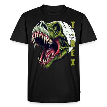 Tyrannosaurus Rex Zombie Dinosaur Head - Men's Premium Organic T-Shirt - black - Front - Nico (187cm)