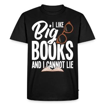 Rat de bibliothèque Livres Lire Livre Rat de bibliothèque - T-shirt Premium bio Homme - noir - Devant - Nico (187cm)
