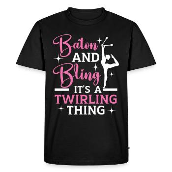 I don't fall, I do random gravity-C - Men's Premium Organic T-Shirt - black - Front - Nico (187cm)