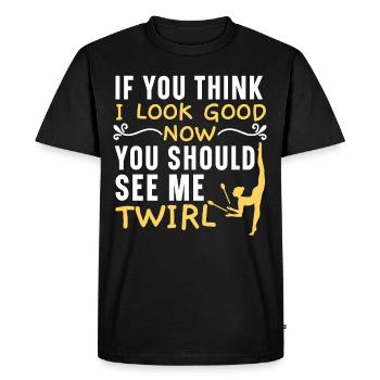 If you think I look good, you should - Men's Premium Organic T-Shirt - black - Front - Nico (187cm)
