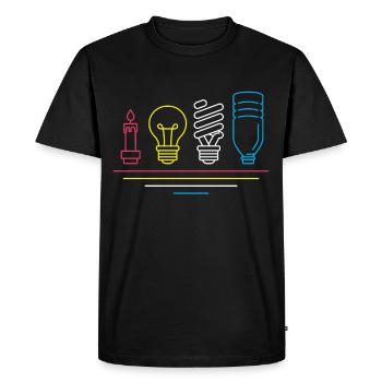 Électricien technique - T-shirt Premium bio Homme - noir - Devant - Nico (187cm)