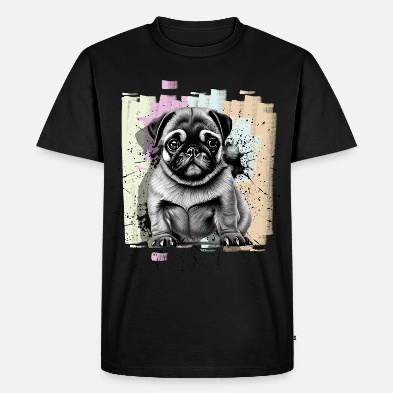Mops - Männer Premium Bio T-Shirt - Schwarz