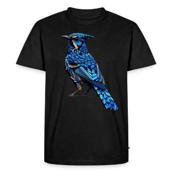 Geai Bleu Géométrique Oiseau Coloré Abstrait Observation Pulmonaire - T-shirt Premium bio Homme - noir - Devant - Nico (187cm)