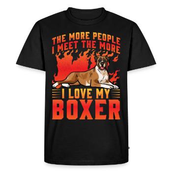 The more People I meet the more I love my Boxer - Men's Premium Organic T-Shirt - black - Front - Nico (187cm)