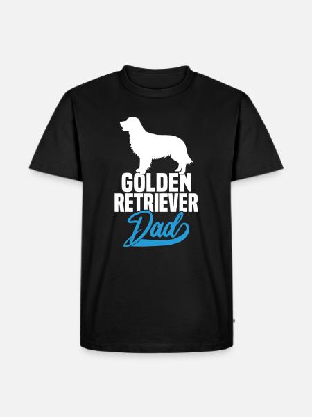 Golden Retriever Dad - Männer Premium Bio T-Shirt - Schwarz