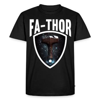 Papa Vathor Va Thor Fête des pères Fête des pères Cadeau de fête des pères - T-shirt Premium bio Homme - noir - Devant - Nico (187cm)