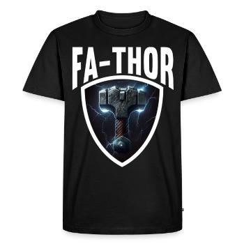 Papa Vathor Va Thor Fête des pères Fête des pères Cadeau de fête des pères - T-shirt Premium bio Homme - noir - Devant - Nico (187cm)