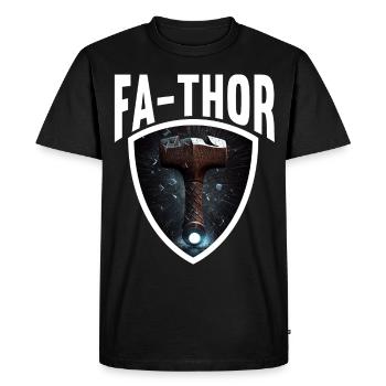 Papa Vathor Va Thor Fête des pères Fête des pères Cadeau de fête des pères - T-shirt Premium bio Homme - noir - Devant - Nico (187cm)