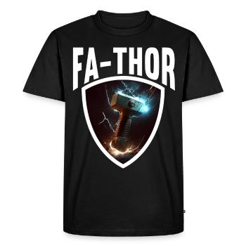 Papa Vathor Va Thor Fête des pères Fête des pères Cadeau de fête des pères - T-shirt Premium bio Homme - noir - Devant - Nico (187cm)