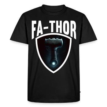 Papa Vathor Va Thor Fête des pères Fête des pères Cadeau de fête des pères - T-shirt Premium bio Homme - noir - Devant - Nico (187cm)
