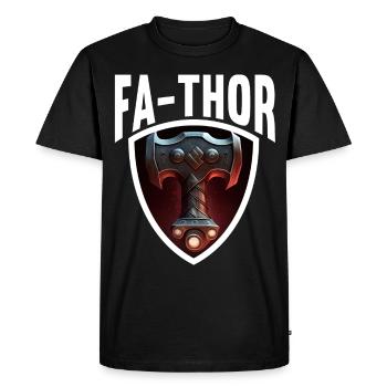 Papa Vathor Va Thor Fête des pères Fête des pères Cadeau de fête des pères - T-shirt Premium bio Homme - noir - Devant - Nico (187cm)