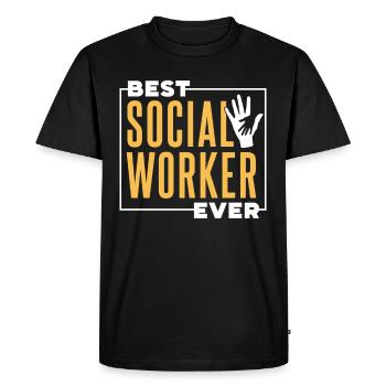 Meilleur travailleur social de tous les temps en travail social - T-shirt Premium bio Homme - noir - Devant - Nico (187cm)