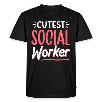 Formation de travailleur social la plus douce - T-shirt Premium bio Homme - noir - Devant - Nico (187cm)