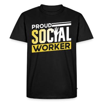 Fier travailleur social Formation Travailleur social - T-shirt Premium bio Homme - noir - Devant - Nico (187cm)