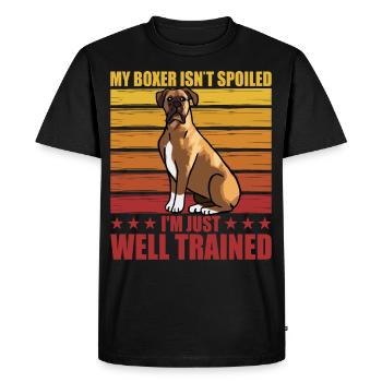 My Boxer isn't spoiled I'm just well trained - Men's Premium Organic T-Shirt - black - Front - Nico (187cm)