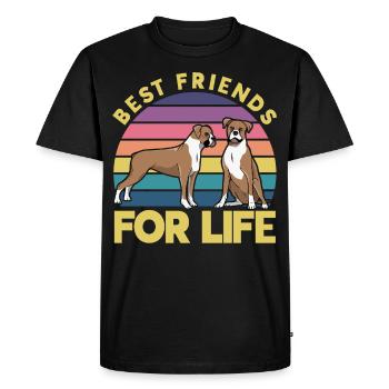 Best friends for Life Boxer - Men's Premium Organic T-Shirt - black - Front - Nico (187cm)